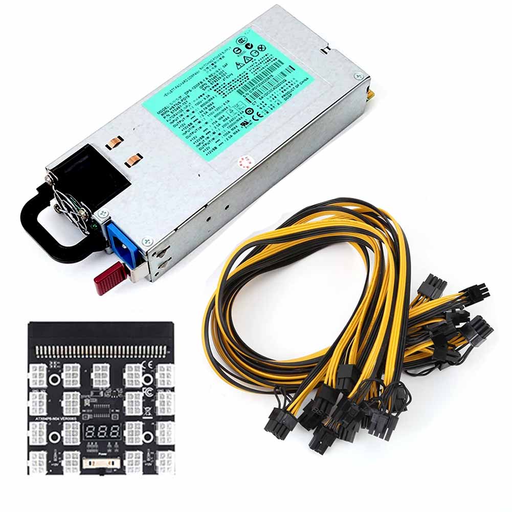 Psu Computer - マイニング用電源,1200w,pu,498152-001 490594-001 438203-001,hp dl580g5 g6 g7,pci-e,ブレークボード,6ピンケーブル