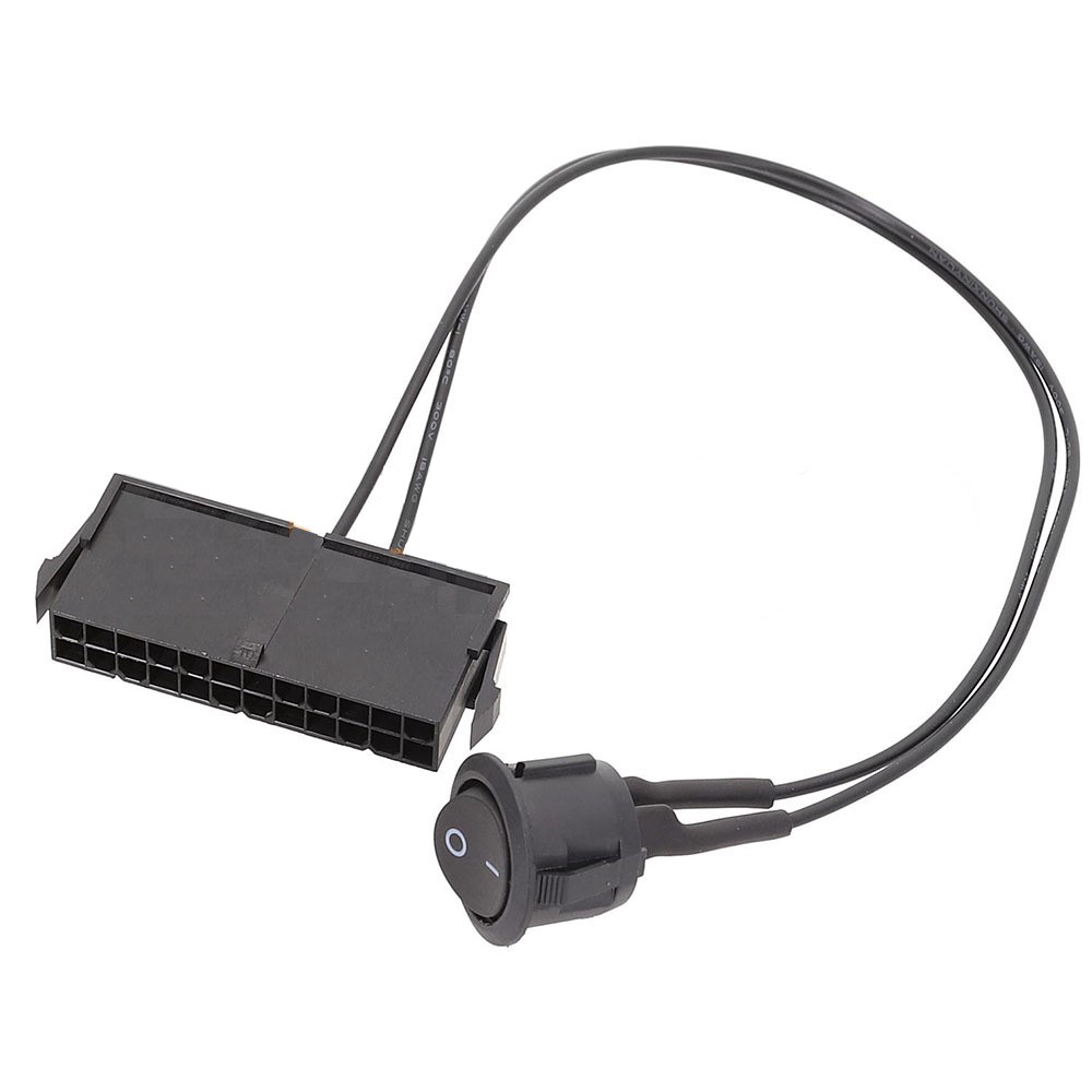 Power Supply Tester - Atx psu-女性用電源テスター,起動時ジャンパー,オン/オフスイッチ,18awg,30cm, 24ピン