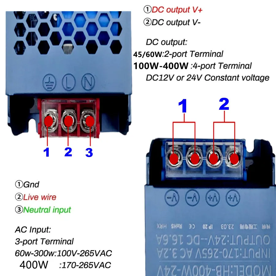 12V 24V LED 電源 45W 60W 100W 15 - Smps Power Supply のレビューと価格