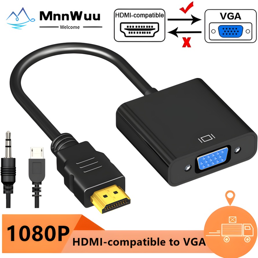 1080P HDMI - VGA変換アダプター (3.5mm - Pc Power Supply のレビューと価格