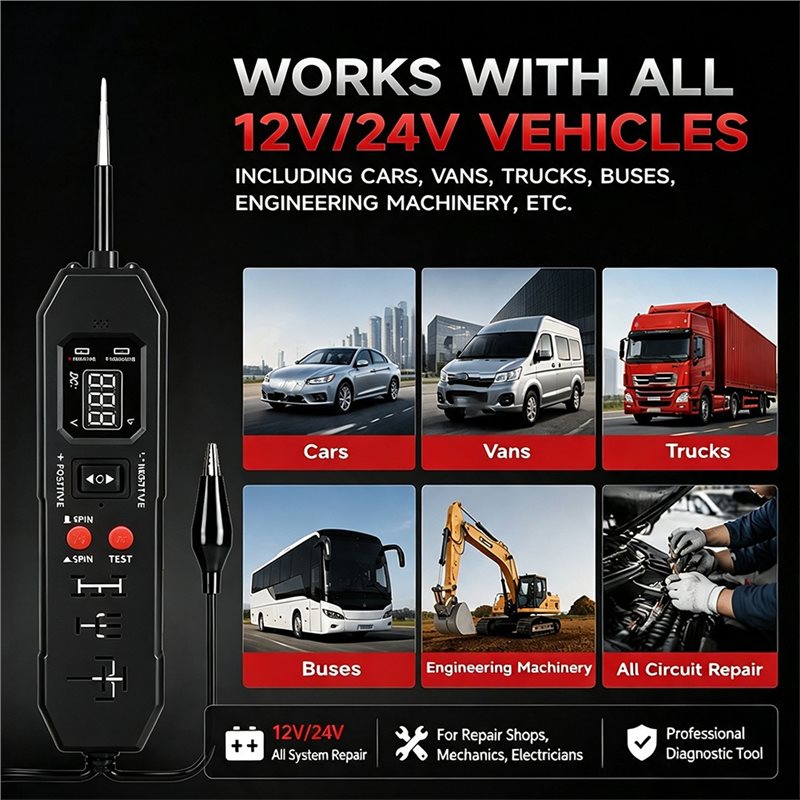 新製品-自動車用リレーテスター、車両用デジタル回路テスター、 - Power Supply Tester のレビューと価格
