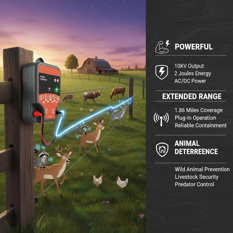 家畜用電気柵 10kV 2J 農場・牧草地用、LEDインジケ - Ac Power Supply のレビューと価格